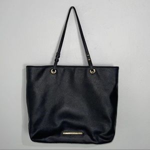 Betsey Johnson Vintage Black Quilted Tote Shoulder Bag EUC